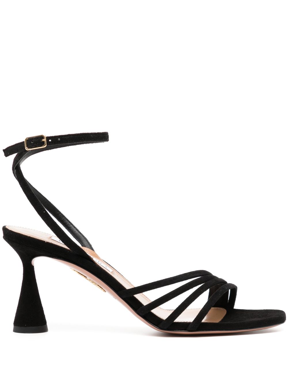 Aquazzura Latour 绒面皮高跟凉鞋 - 黑色