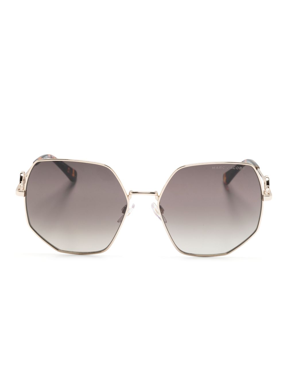 Marc Jacobs Eyewear logo标牌几何形镜框太阳眼镜 - 金色