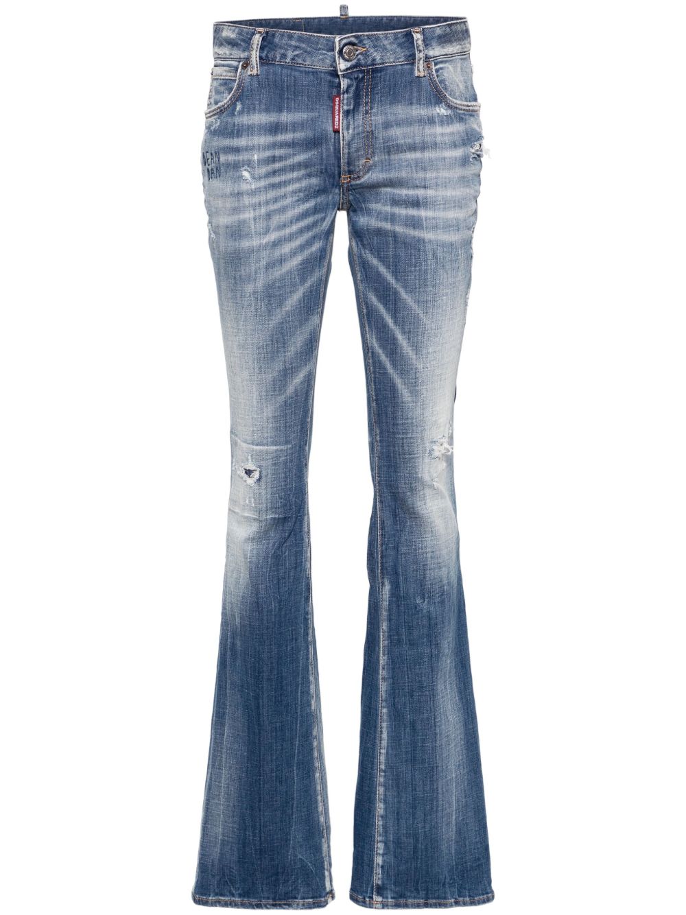 DSQUARED2 中腰喇叭牛仔裤 - 蓝色
