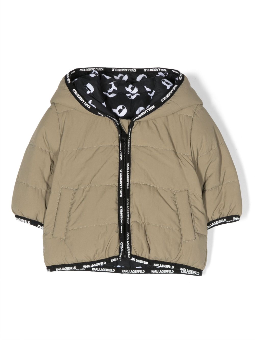 Karl Lagerfeld Kids 双面填充夹克 - 绿色