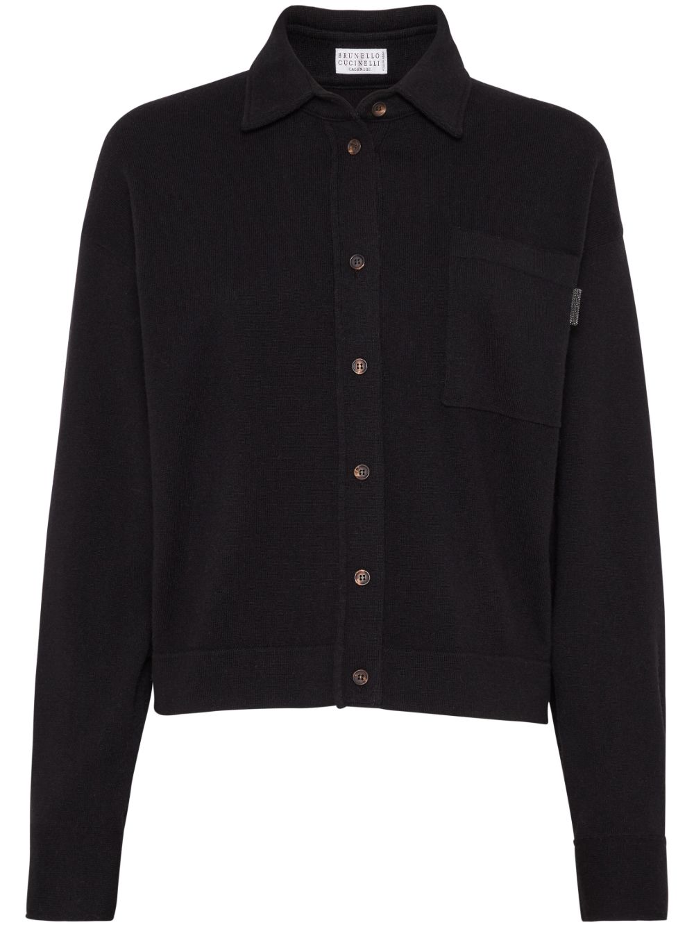 Brunello Cucinelli 长袖羊绒开衫 - 黑色