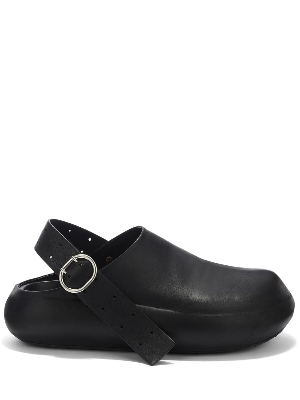 Jil Sander Sabot 皮质凉鞋 - 黑色