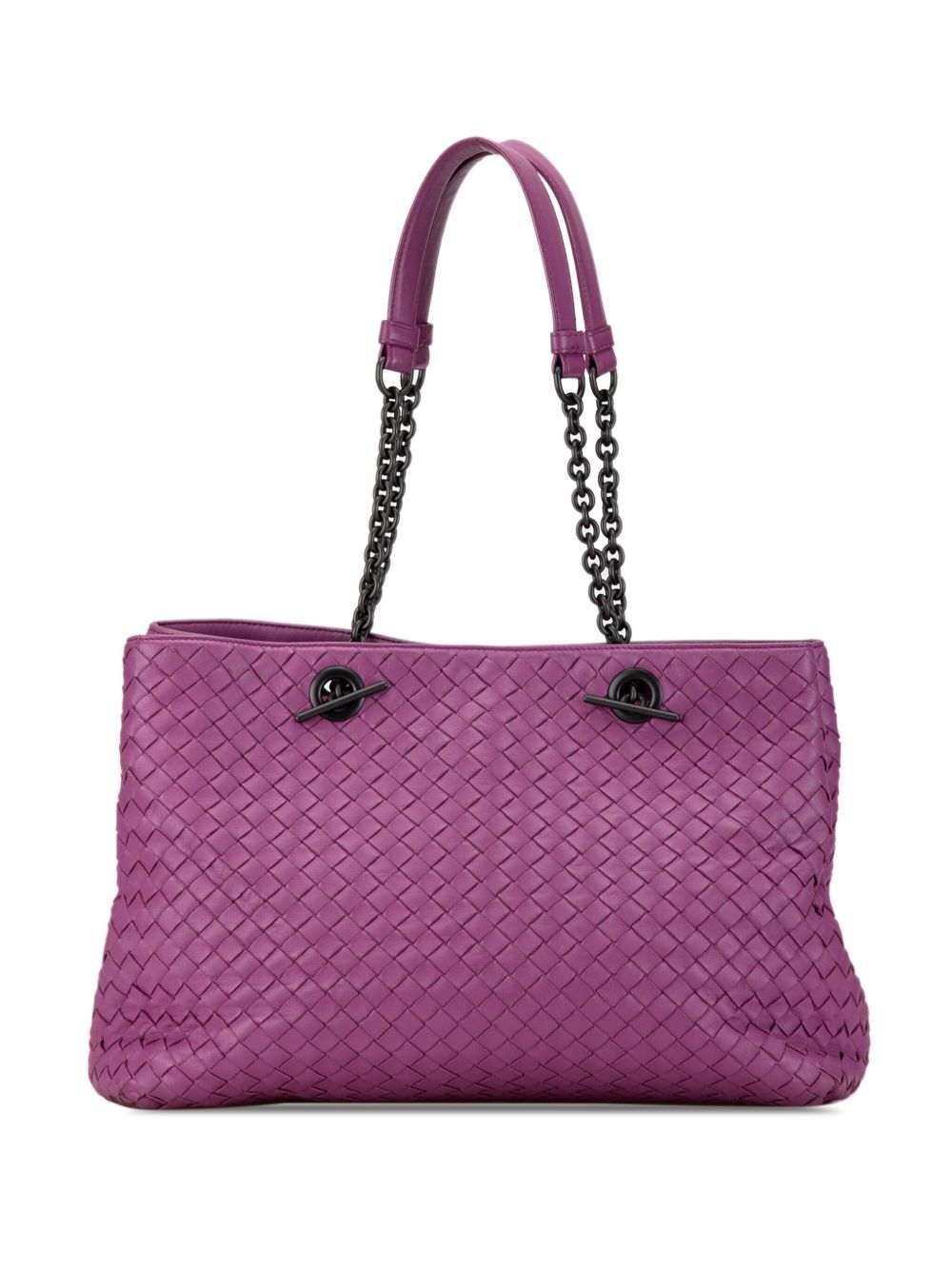 Bottega Veneta Pre-Owned Intrecciato Double Chain 中号托特包（2012-2020年典藏款 ） - 粉色