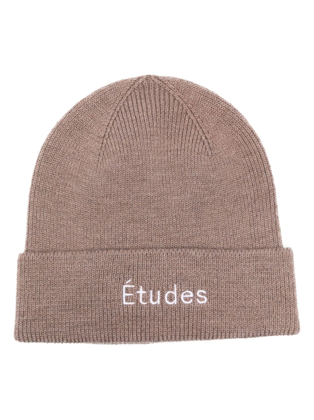 Etudes logo刺绣羊毛套头帽 - 褐色