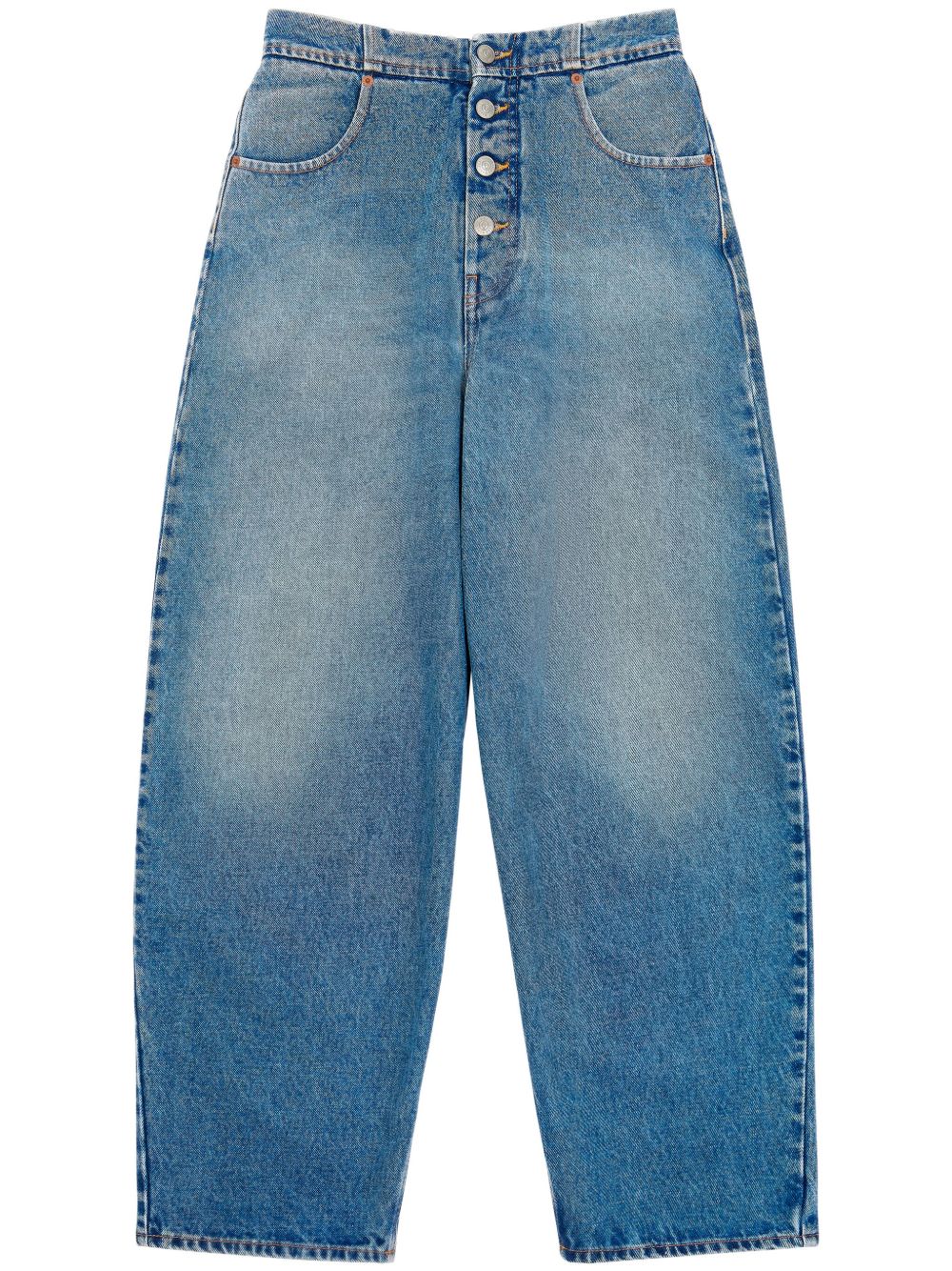 MM6 Maison Margiela 棉阔腿牛仔裤 - 蓝色