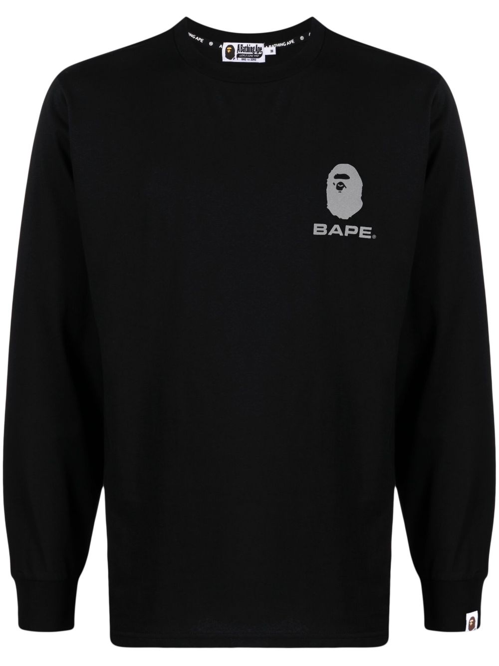 A BATHING APE® logo印花棉卫衣 - 黑色