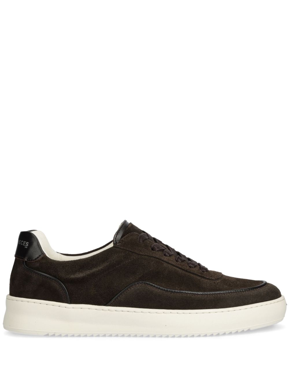 Filling Pieces logo印花绒面皮运动鞋 - 褐色