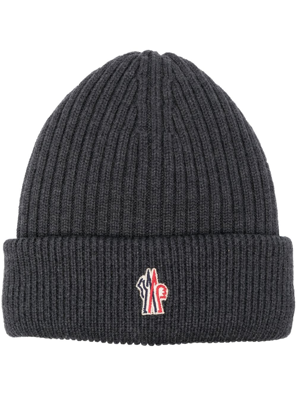 Moncler Grenoble 盟可睐·格勒诺布尔 标贴罗纹针织套头帽 - 灰色