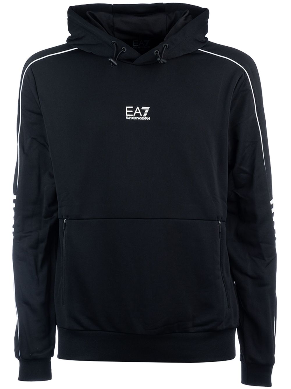 Ea7 Emporio Armani logo连帽衫 - 黑色