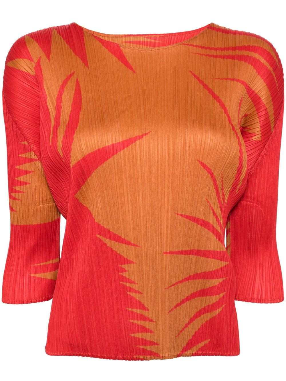 Pleats Please Issey Miyake PIQUANT 褶饰上衣 - 红色
