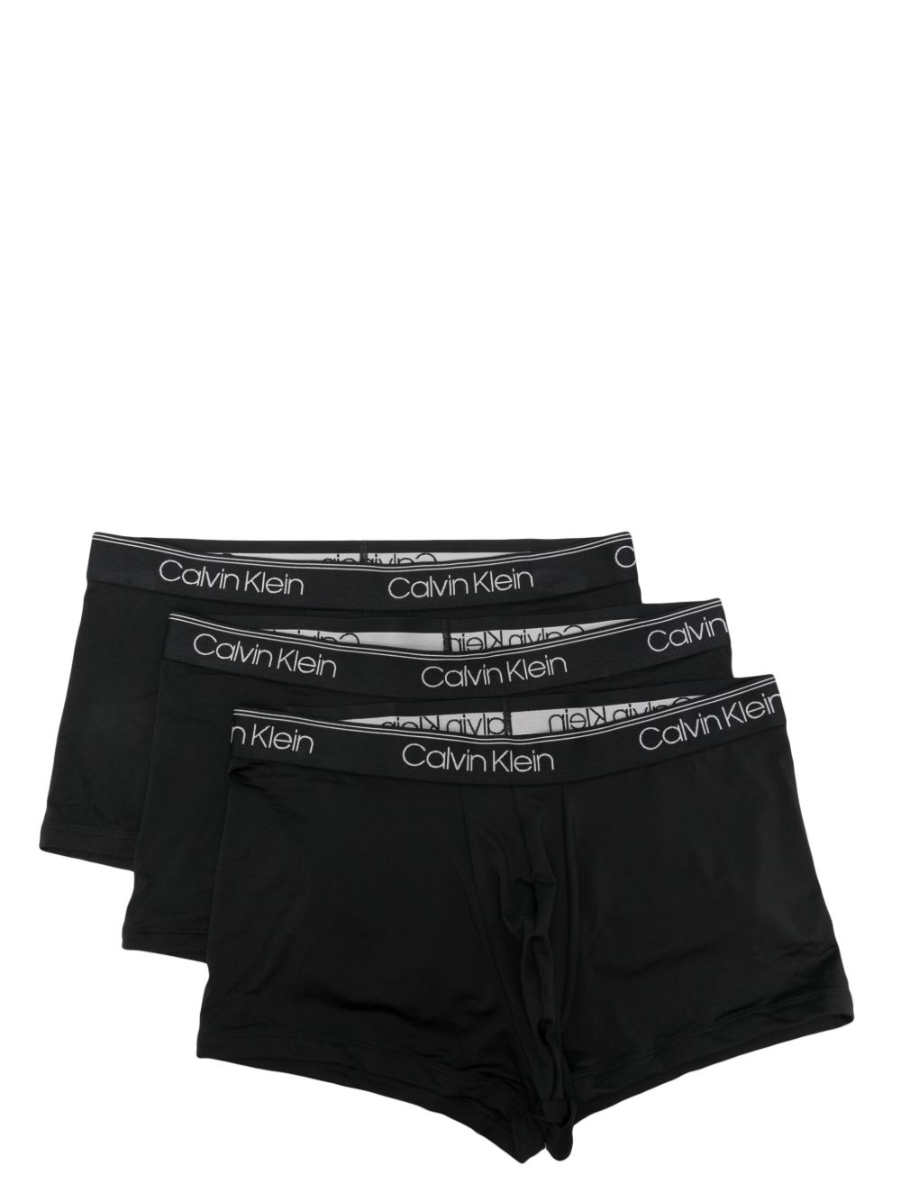 Calvin Klein logo裤腰套穿式三角内裤（三件装） - 黑色