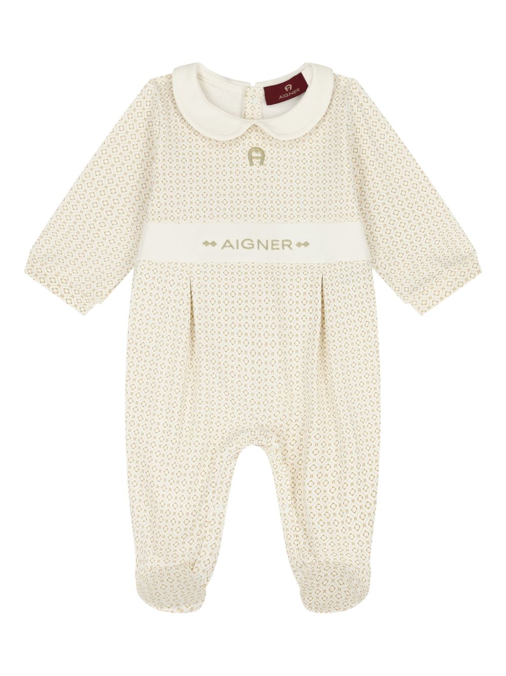 Aigner Kids logo刺绣连体衣 - 中性色