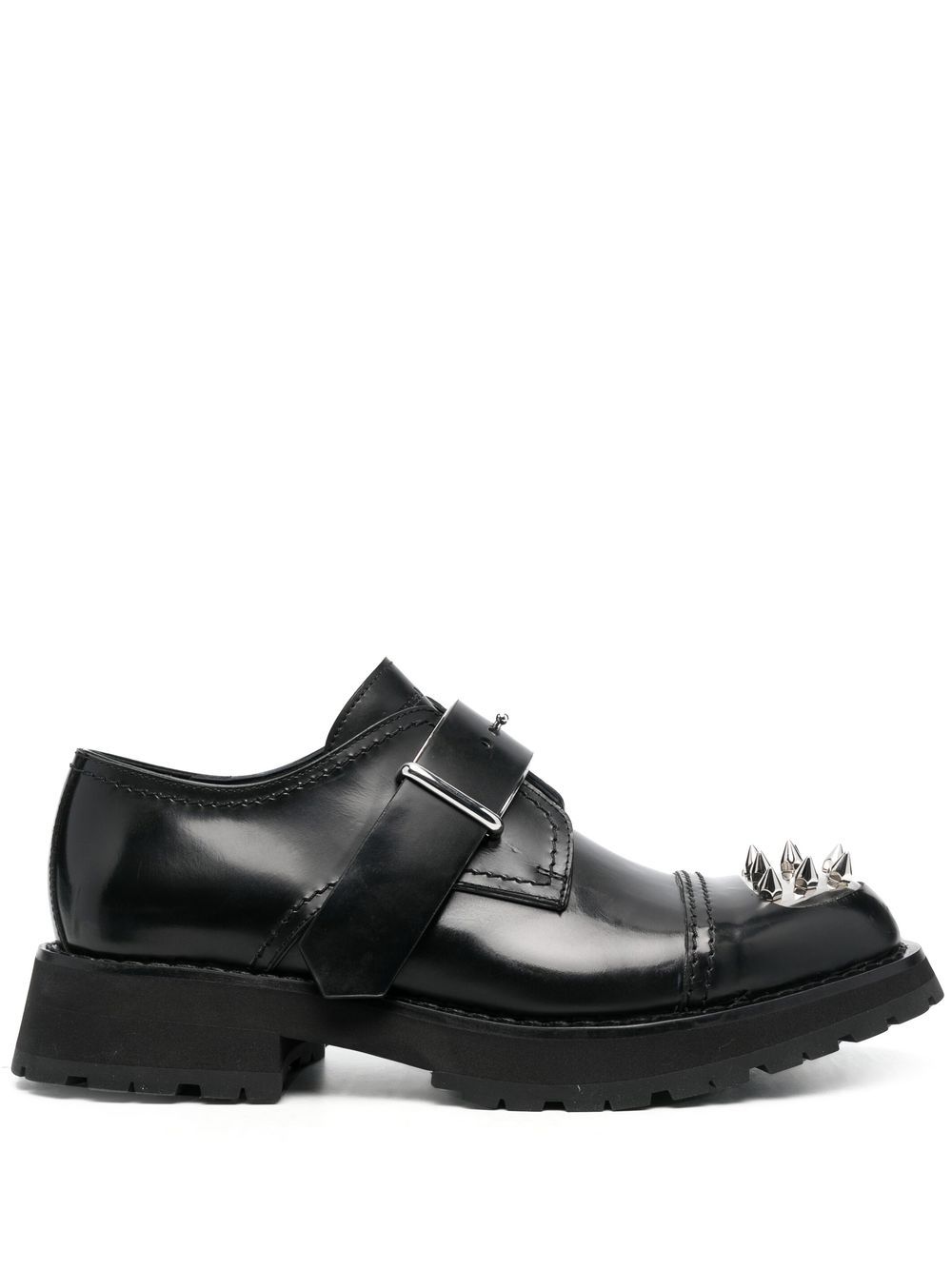 Alexander McQueen 亚历山大·麦昆 铆钉鞋头孟克鞋 - 黑色