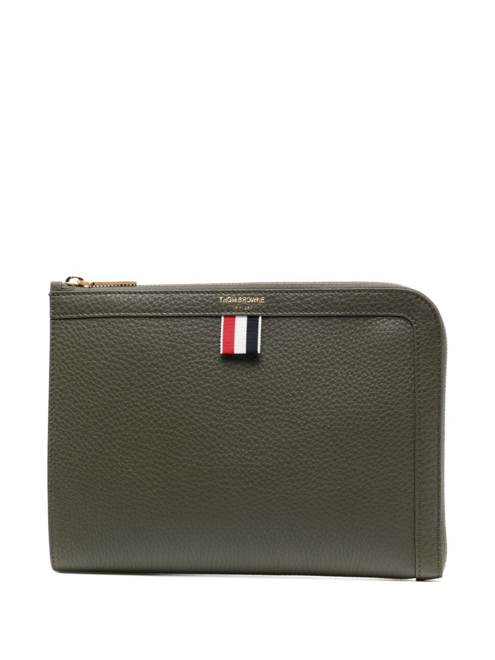 Thom Browne 卵石纹迷你三角形衬料手拿包 - 绿色
