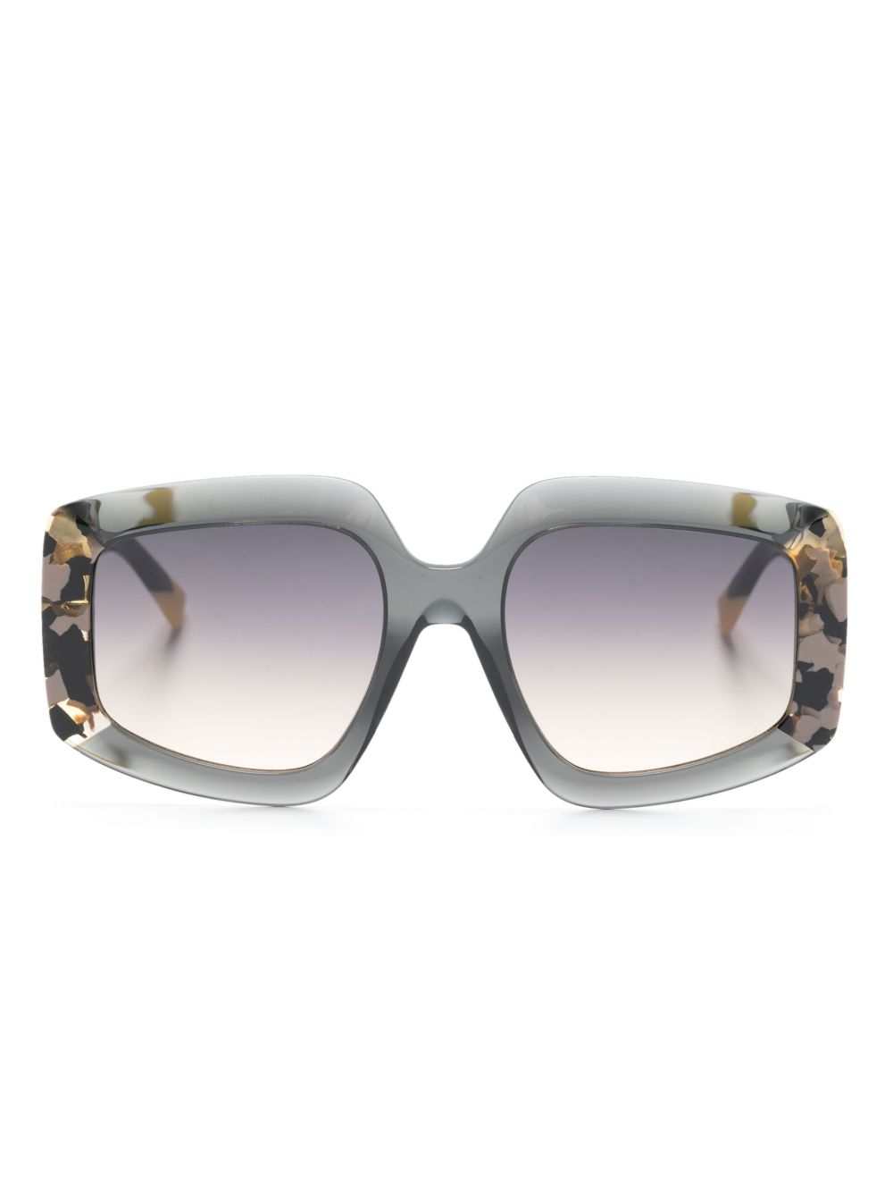 MISSONI EYEWEAR logo标牌方框太阳眼镜 - 灰色