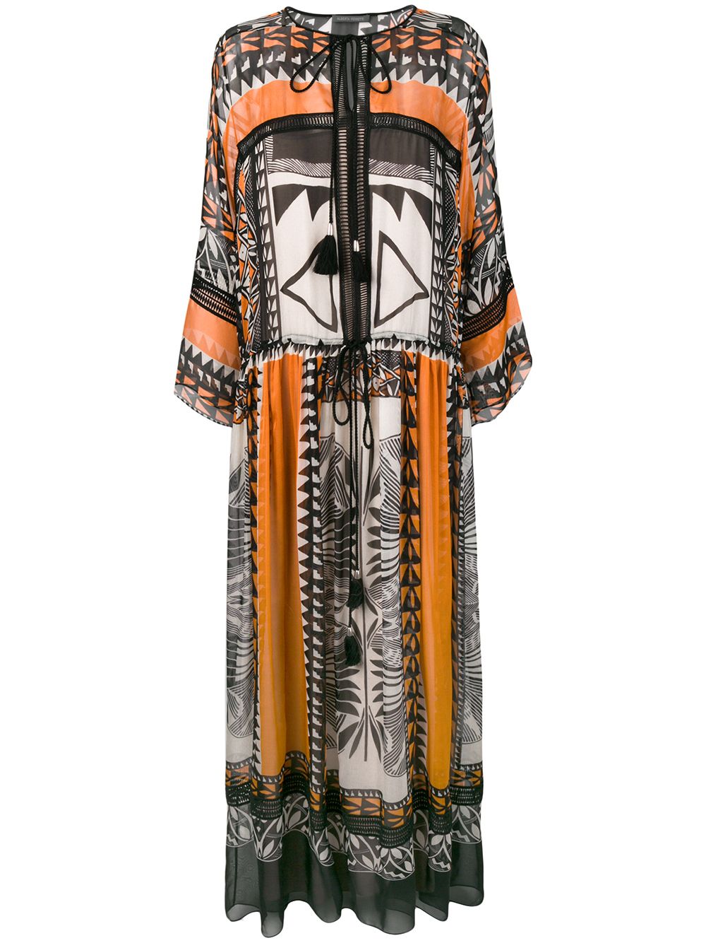 Alberta Ferretti 超长波西米亚风连衣裙 - 黑色