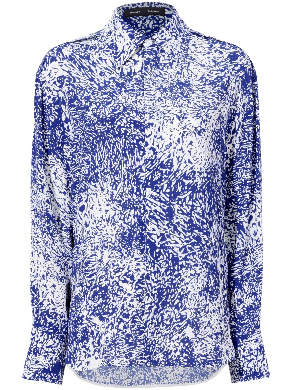 Proenza Schouler Norman 抽象印花罩衫 - 蓝色