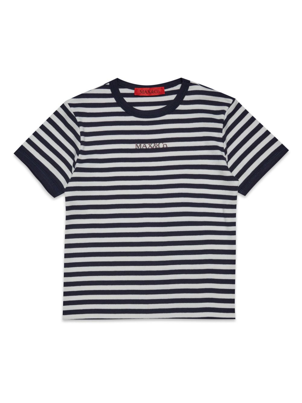 MAX&Co. Kids logo刺绣棉T恤 - 白色