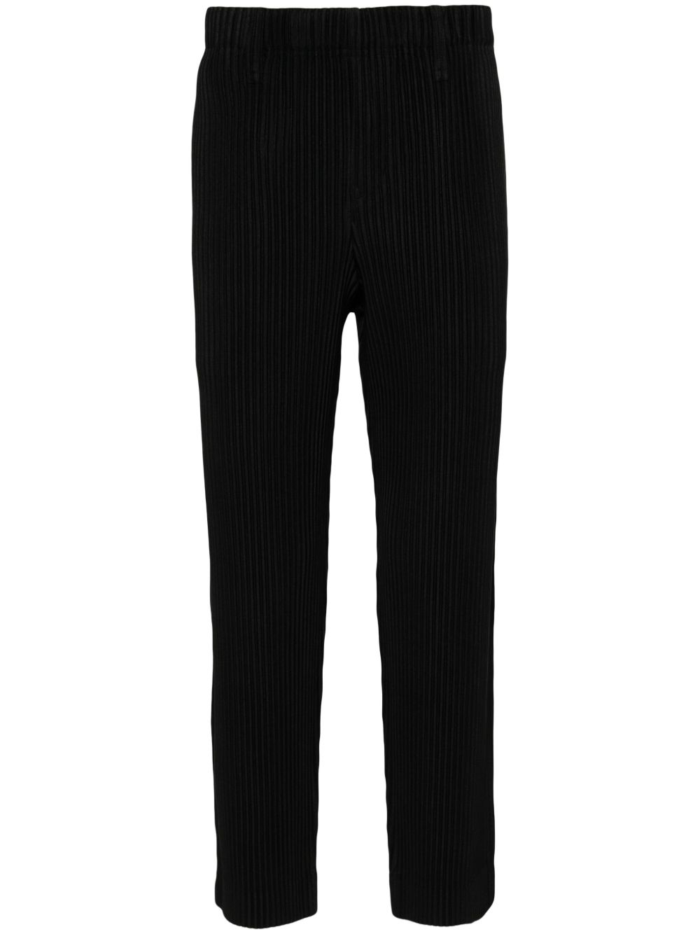 Homme Plissé Issey Miyake Basic 细褶锥形裤 - 黑色
