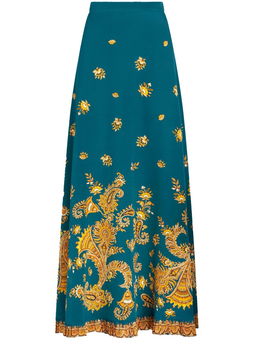 ETRO 巴洛克印花长款半身裙 - 蓝色