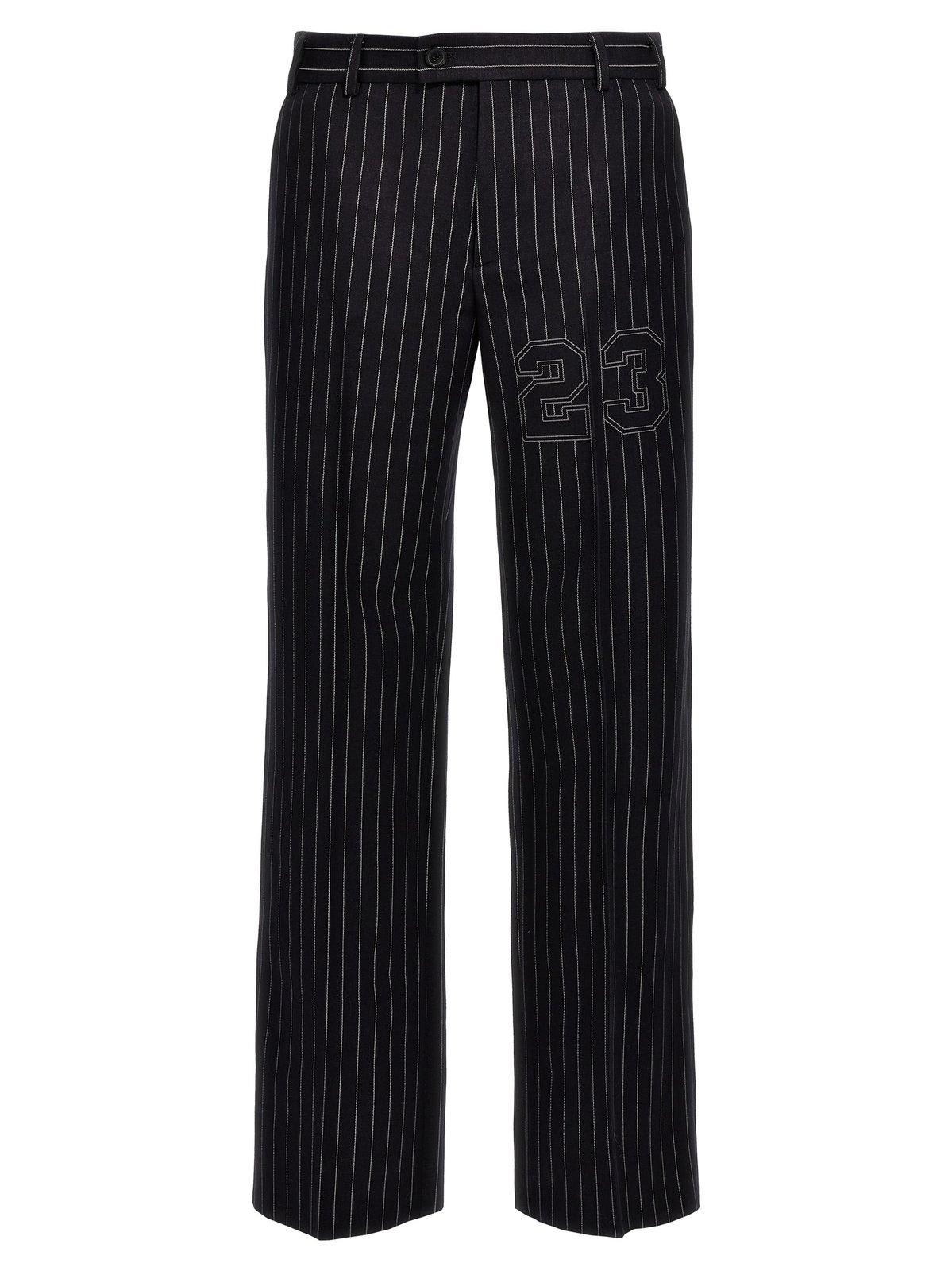 Off-White Pinstriped Straight Leg Pants