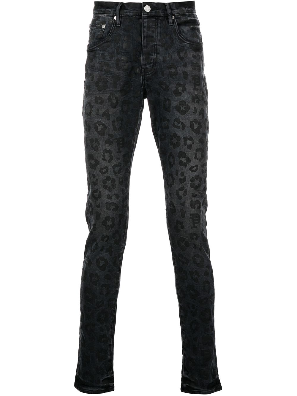 Purple Brand Monogram Leopard Print Jeans "Black" - 黑色