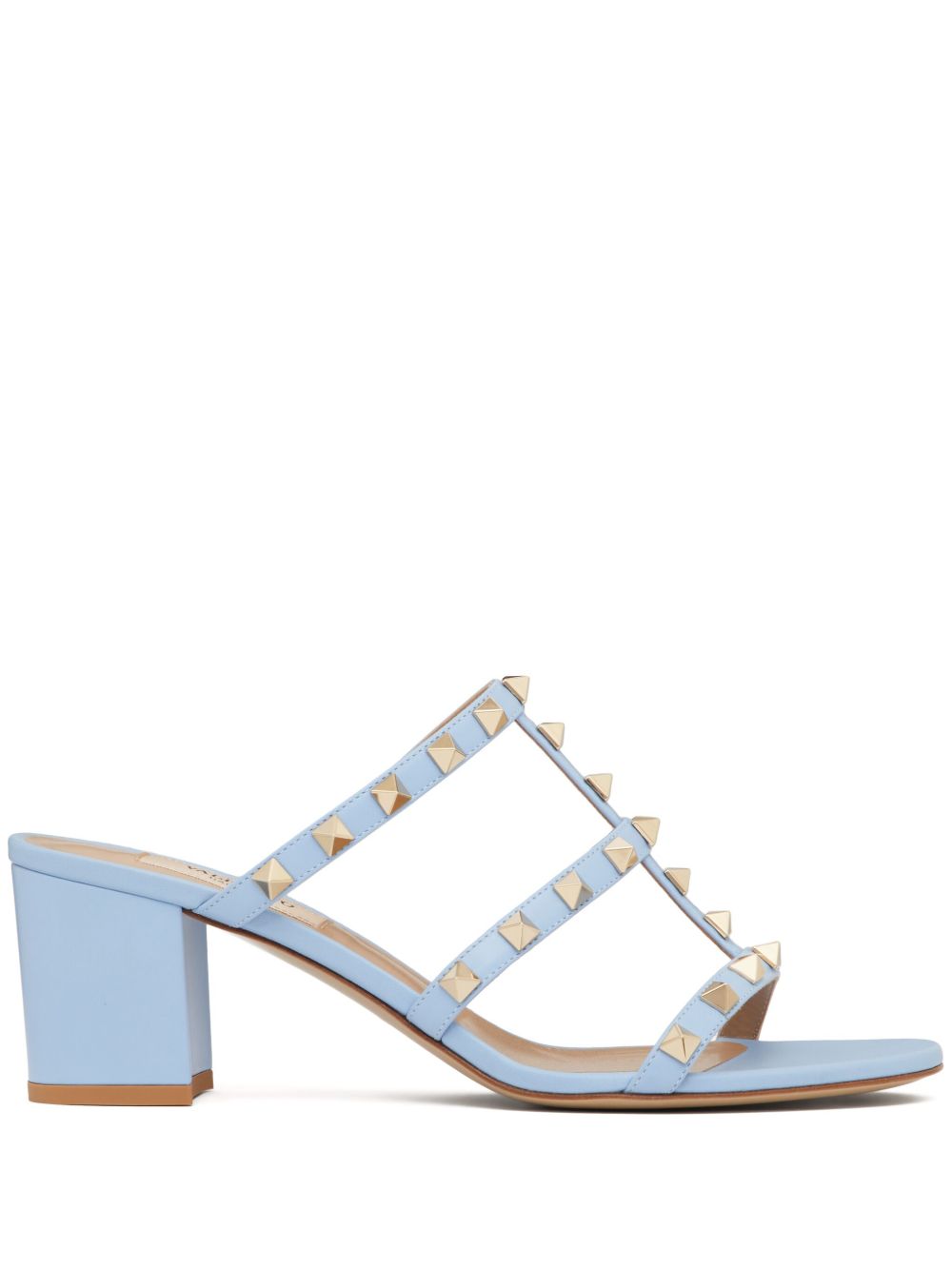 Valentino Garavani Rockstud 皮质中跟穆勒鞋 - 蓝色