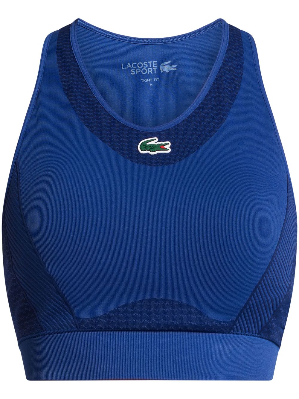 Lacoste logo刺绣无缝运动文胸 - 蓝色