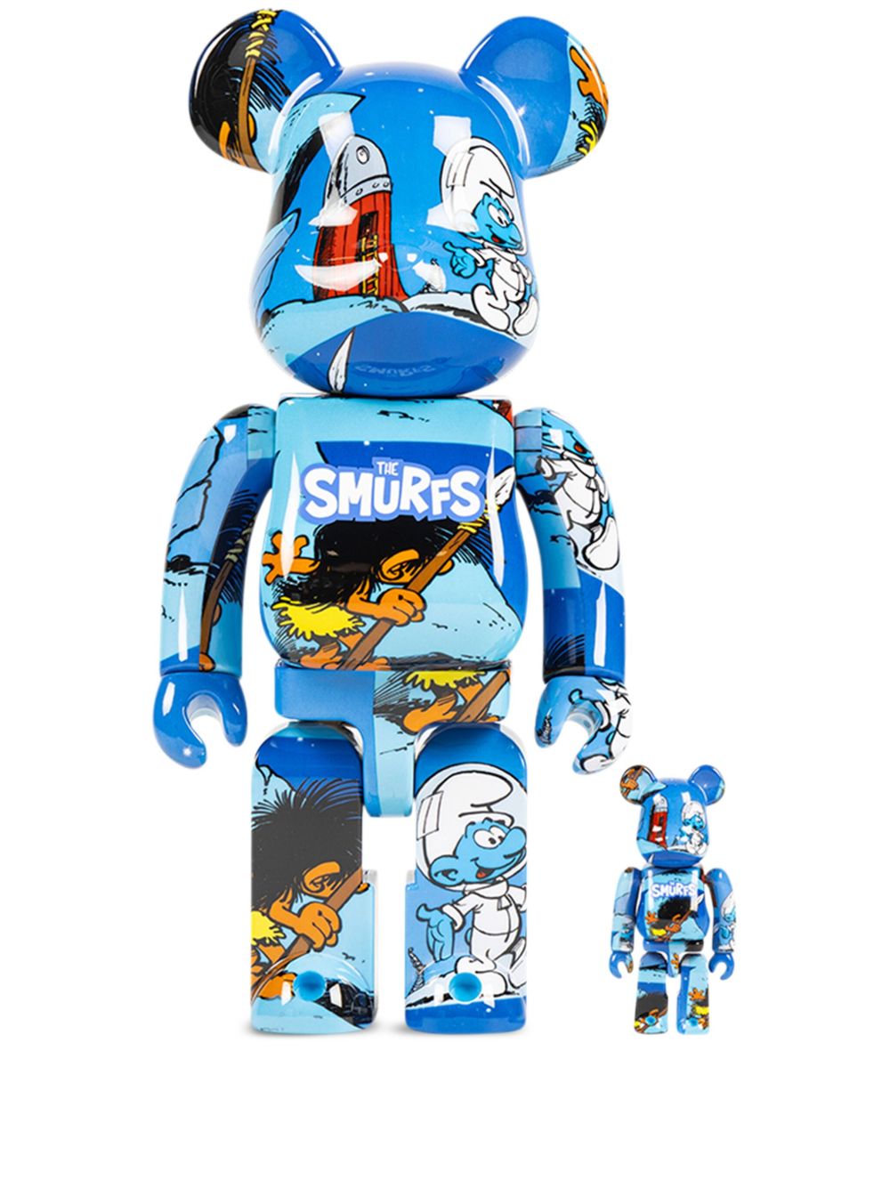 MEDICOM TOY x The Smurfs (The Astrosmurf) BE@RBRICK 100% & 400% 模型玩具套装 - 蓝色