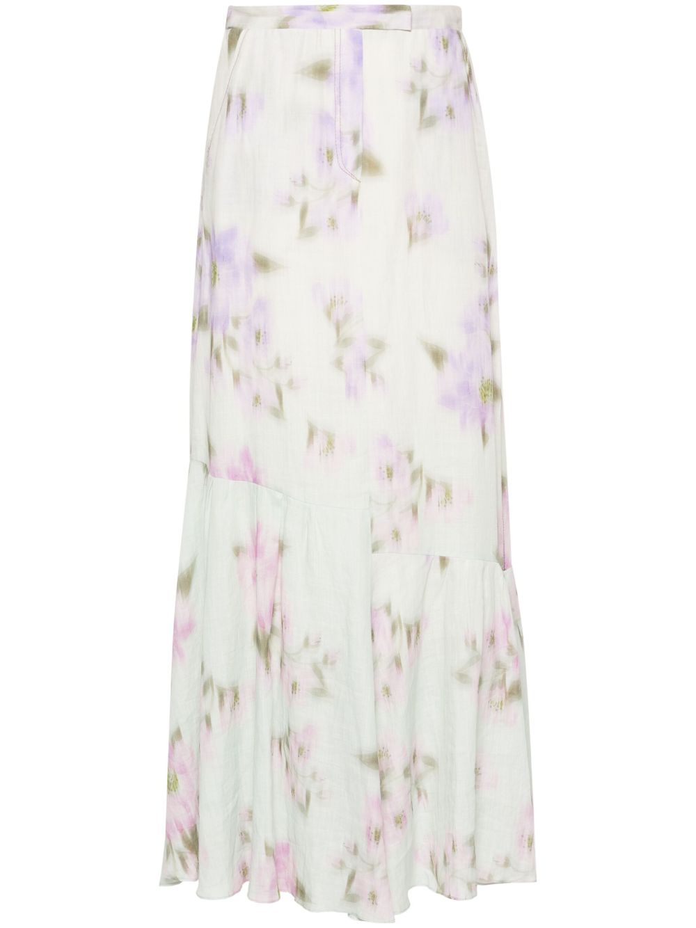 Dorothee Schumacher Blooming Volumes 钱布雷布超长半身裙 - 绿色