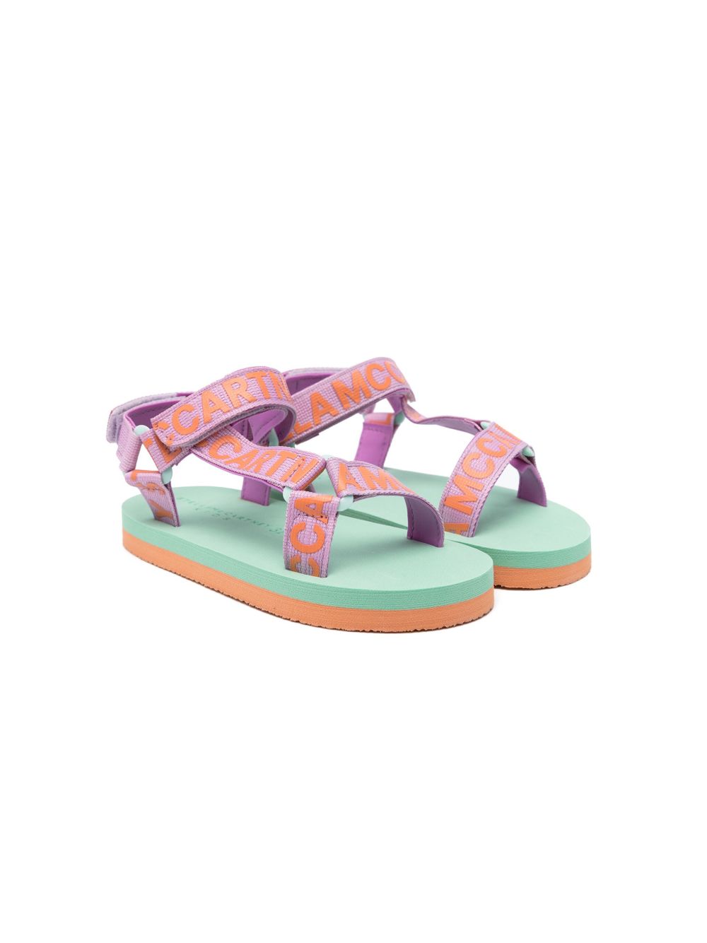 Stella McCartney Kids logo织带凉鞋 - 紫色