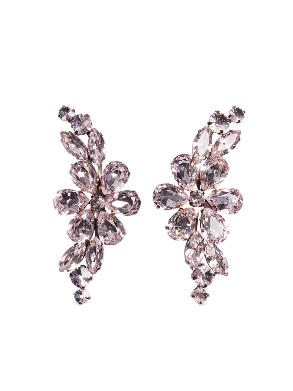 Simone Rocha Floral Crystal 耳环 - 粉色