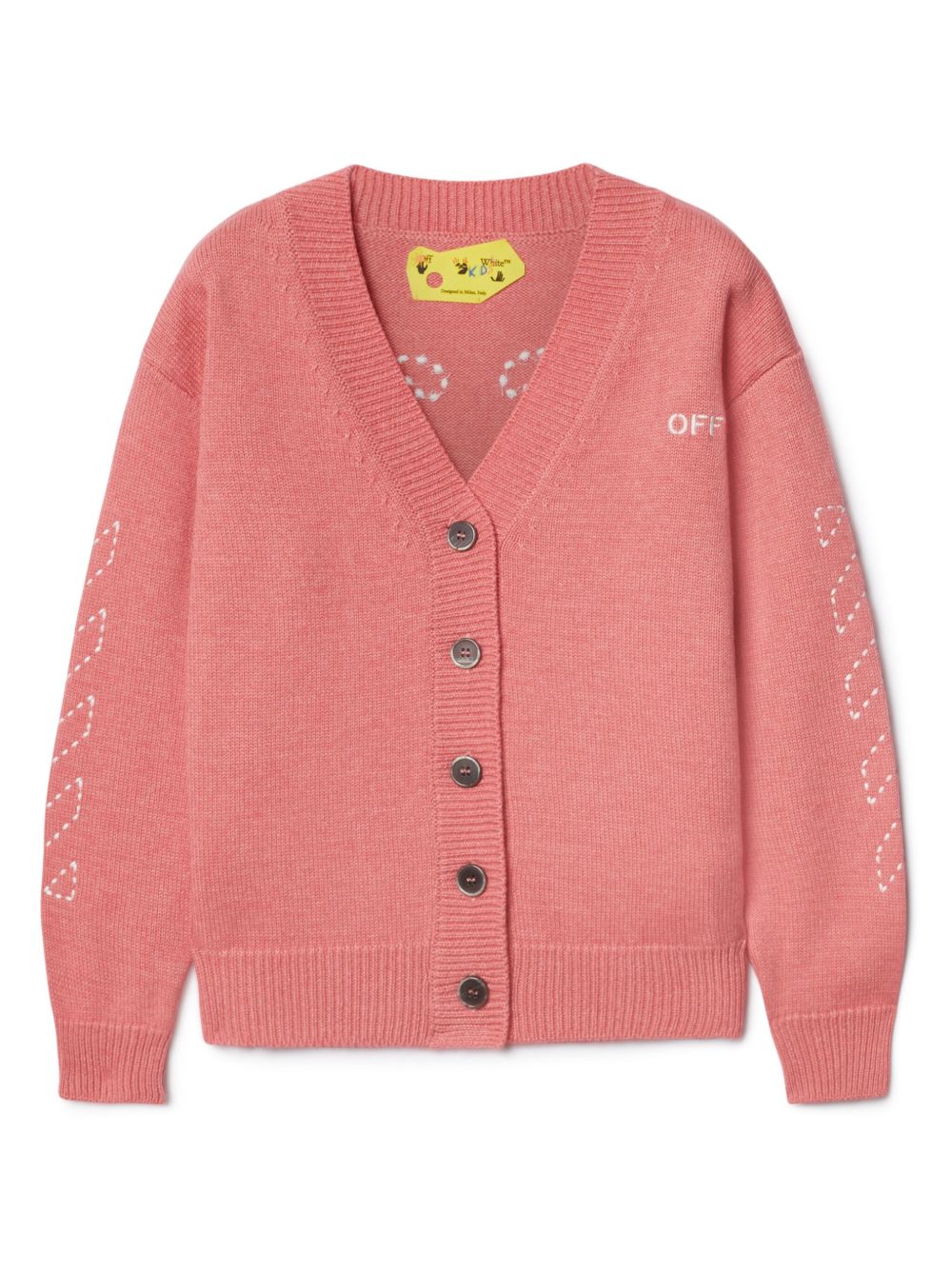 Off-White Kids Arrow Stitched 长袖开衫 - 粉色