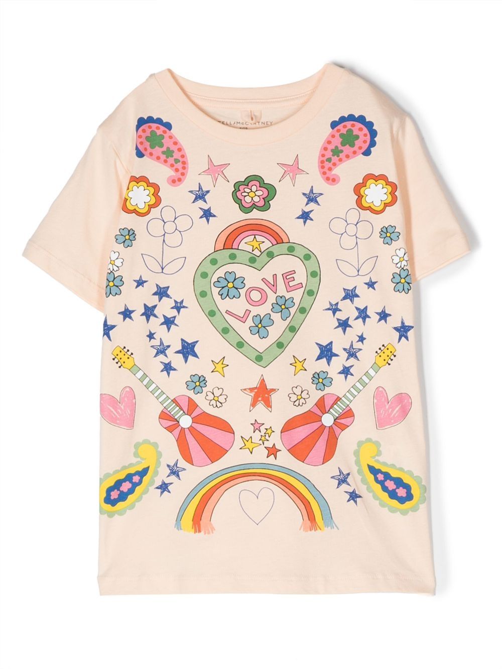 Stella McCartney Kids 插画风印花T恤 - 中性色