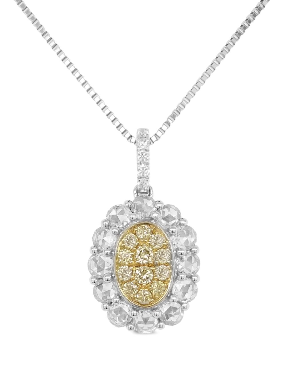 HYT Jewelry 18K黄金铂金钻石项链 - 银色