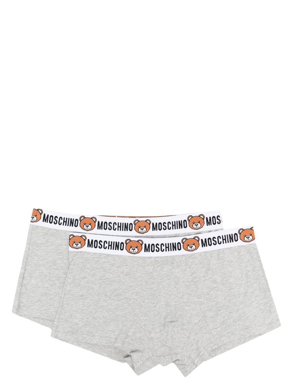 Moschino Teddy Bear 裤腰四角裤 (两件装) - 灰色