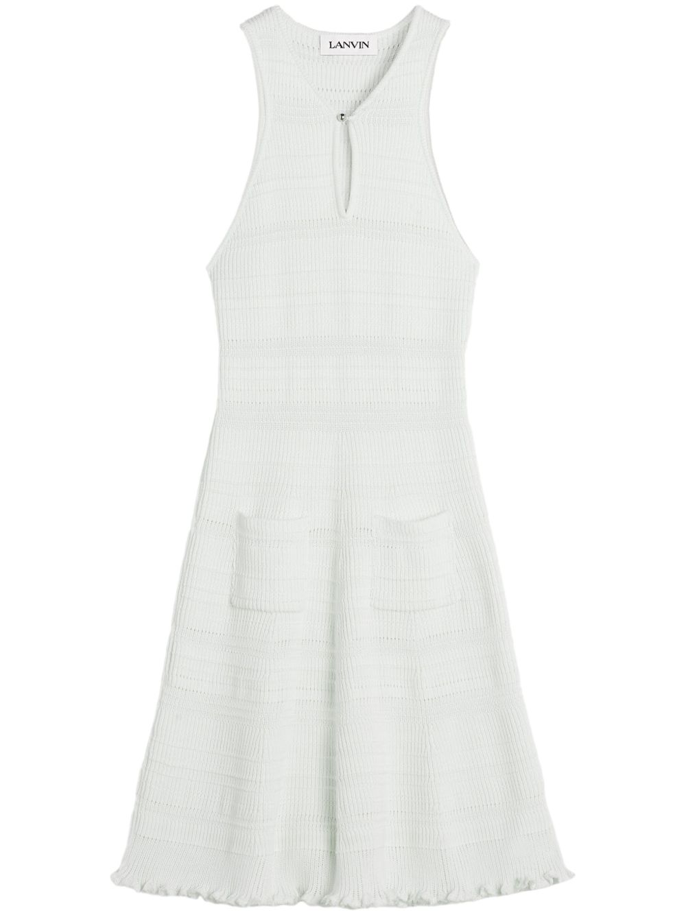 Lanvin ribbed midi dress - 白色