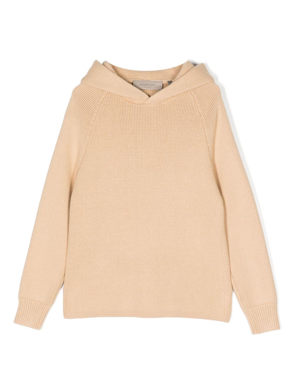 FEAR OF GOD ESSENTIALS KIDS 粗绞花针织棉混纺连帽衫 - 褐色