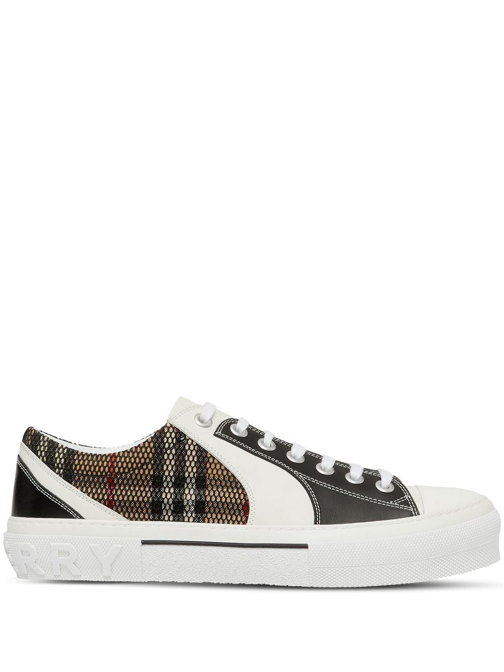 Burberry Vintage Check 网纱低帮运动鞋 - 黑色