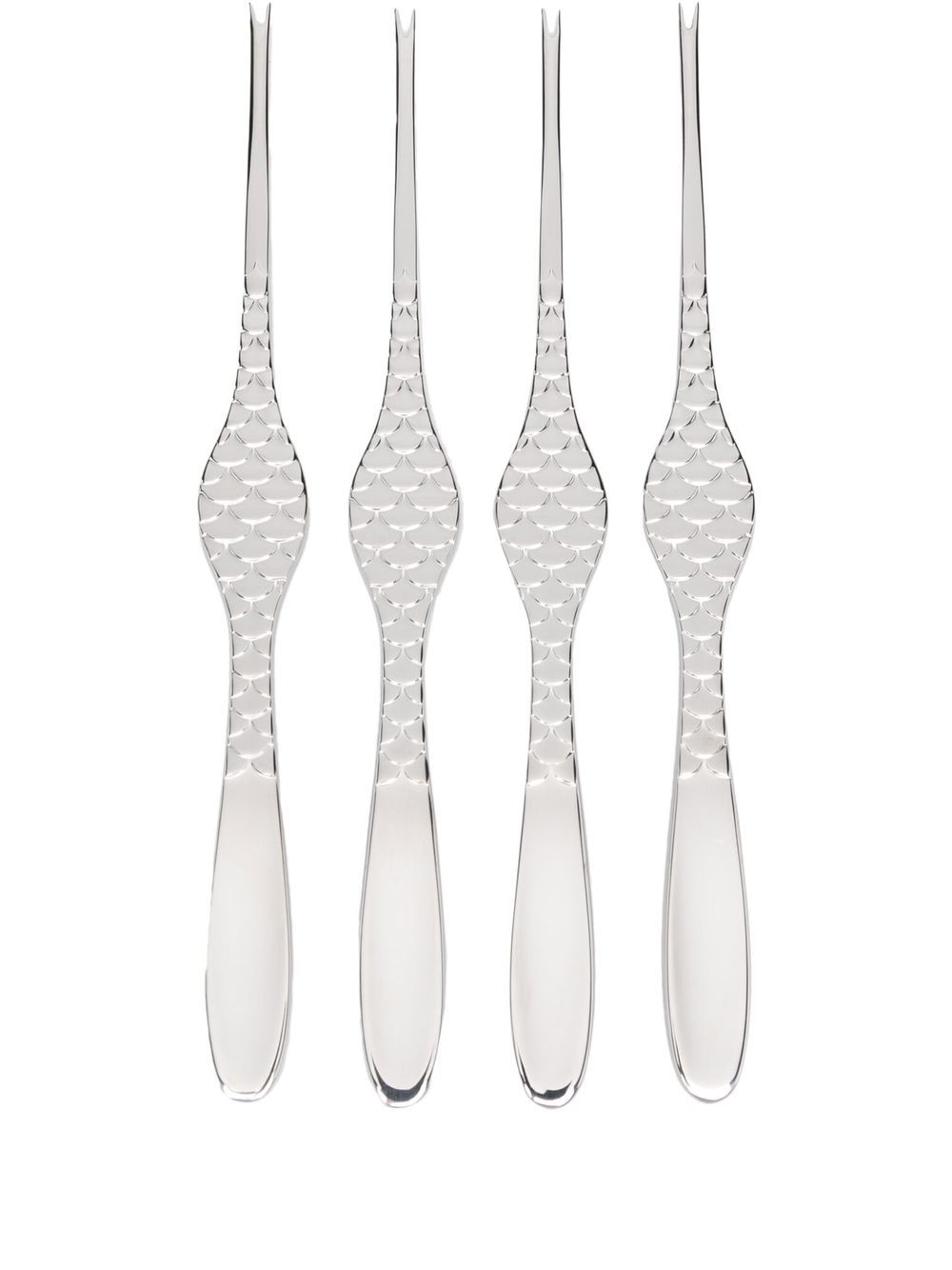 Alessi Colombina 贝类叉套装 - 银色