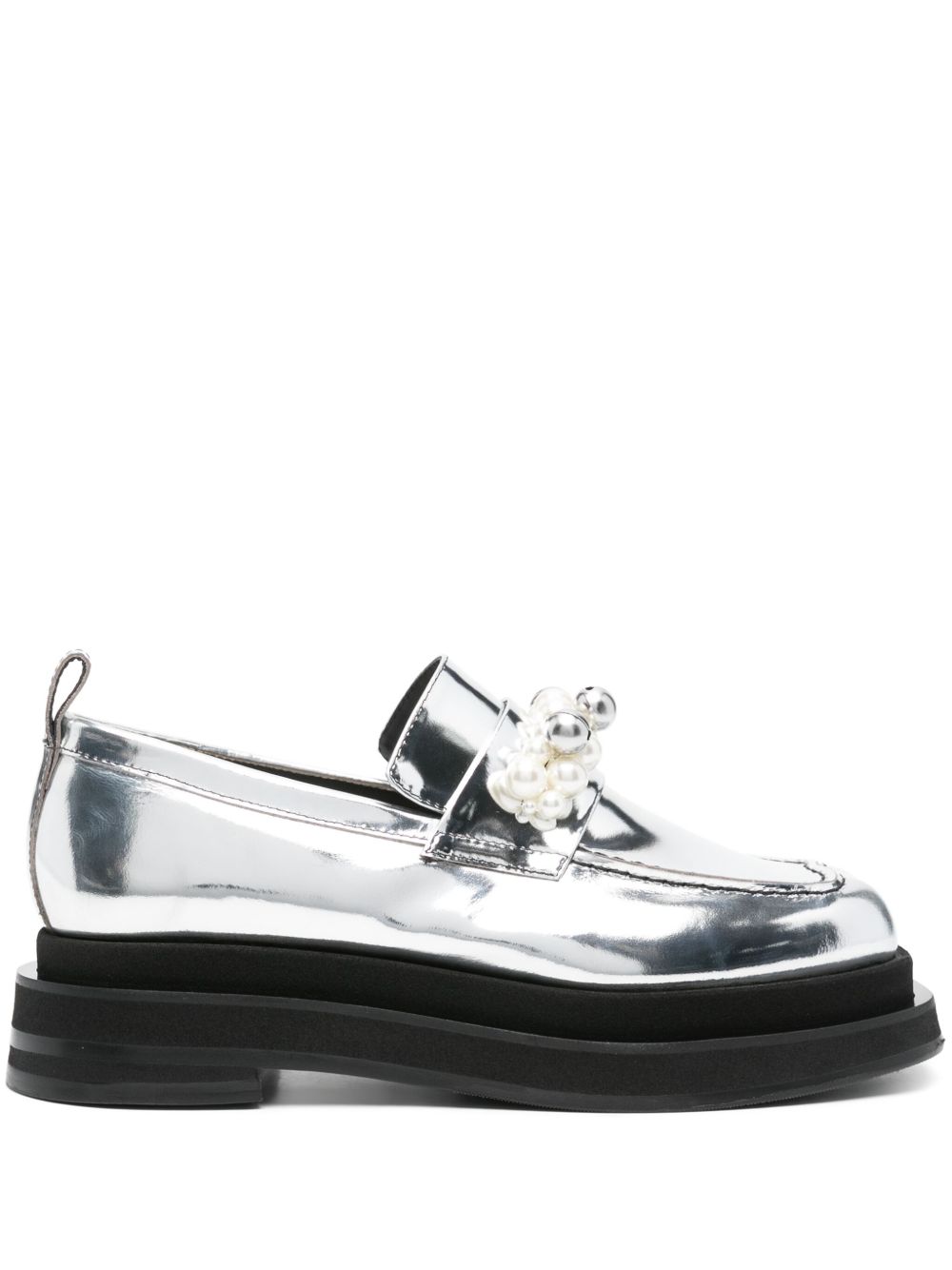 Simone Rocha Heart Toe Platform 乐福鞋 - 银色