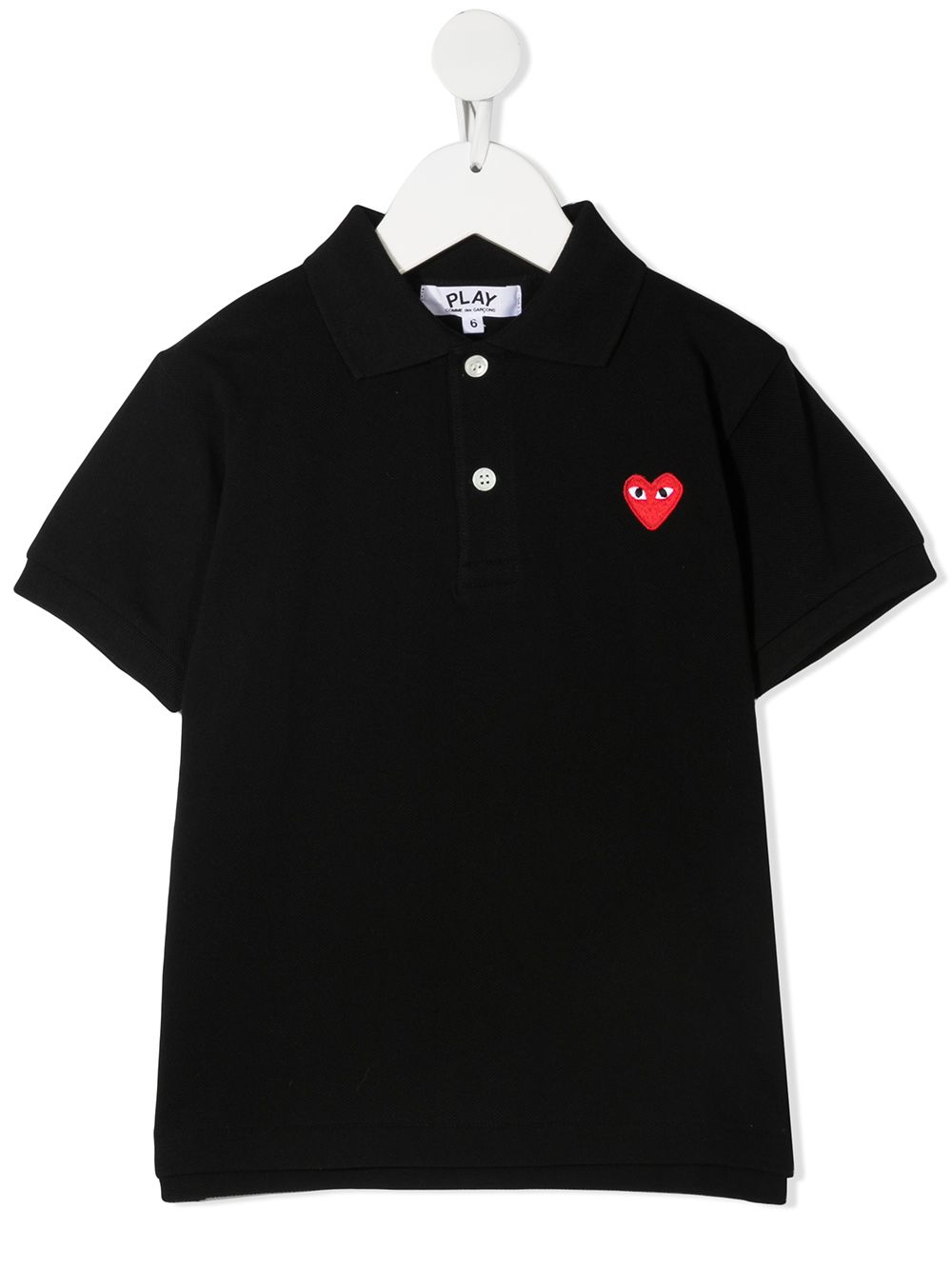 Comme Des Garçons Play Kids logo心形贴花polo衫 - 黑色