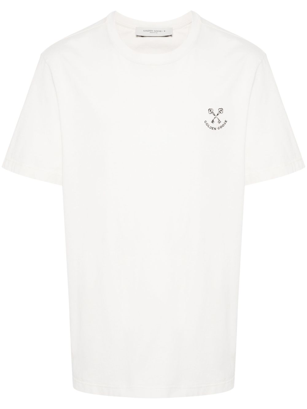Golden Goose logo印花棉T恤 - 白色