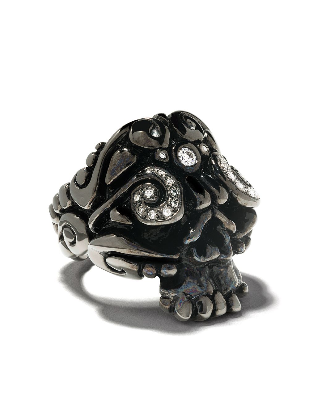 Duffy Jewellery 骷髅头戒指 - 黑色