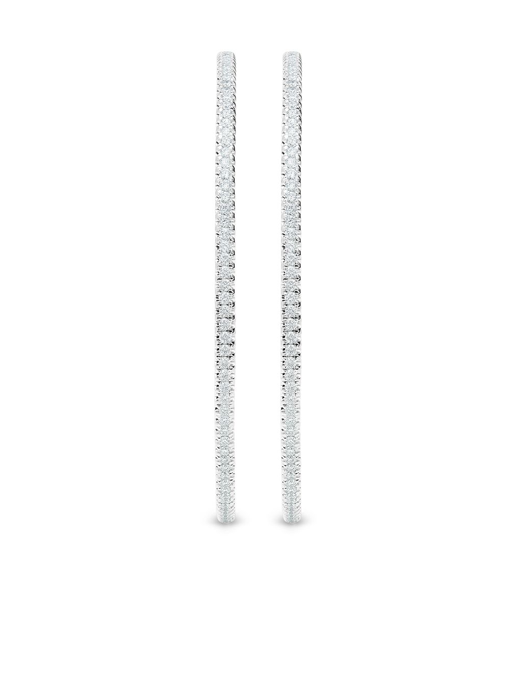 De Beers Jewellers DB Classic 18K白金钻石密镶圈形耳环 - 银色