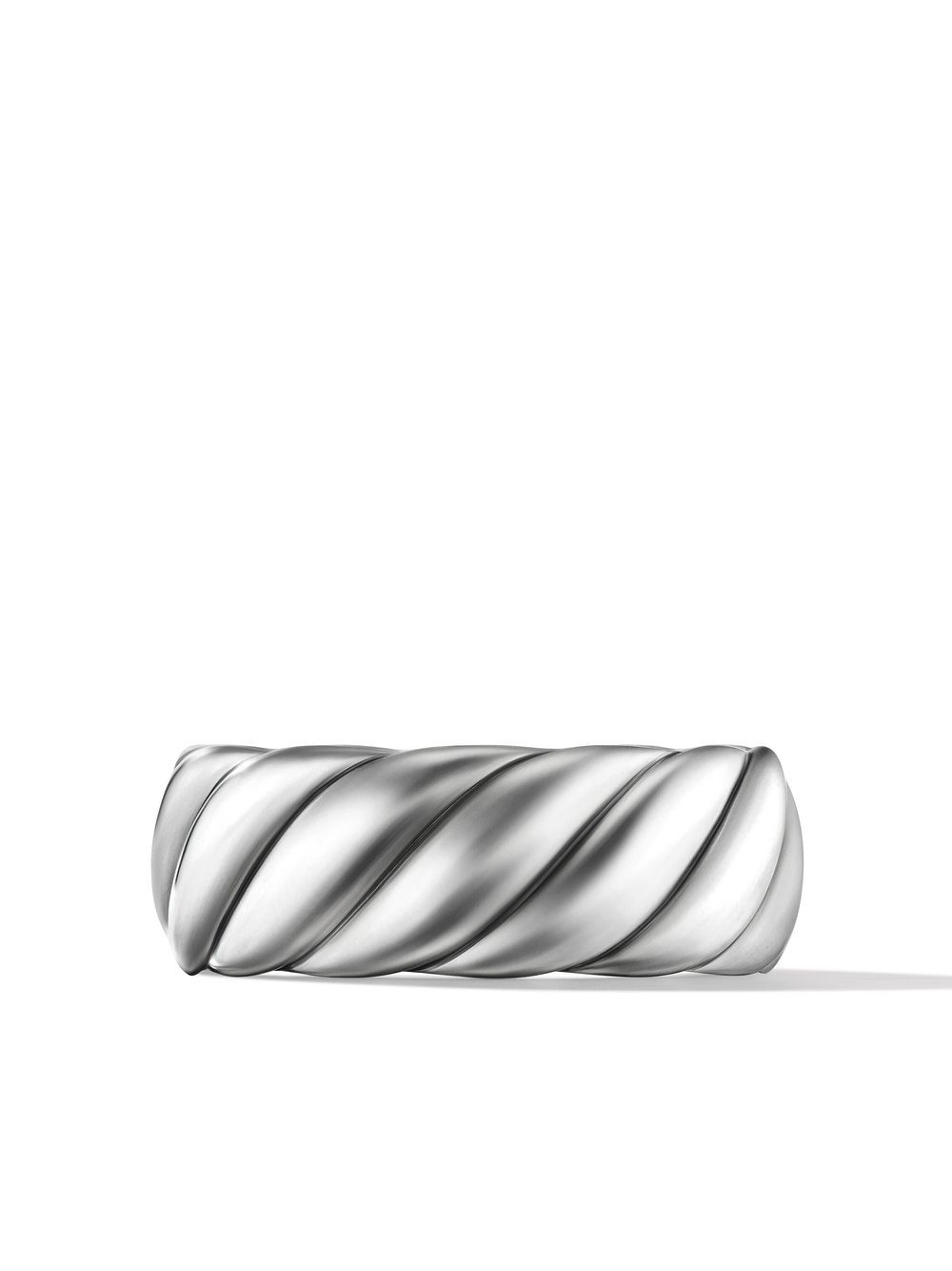 David Yurman 纯银 Sculpted Cable Contour 指环戒指 - 银色