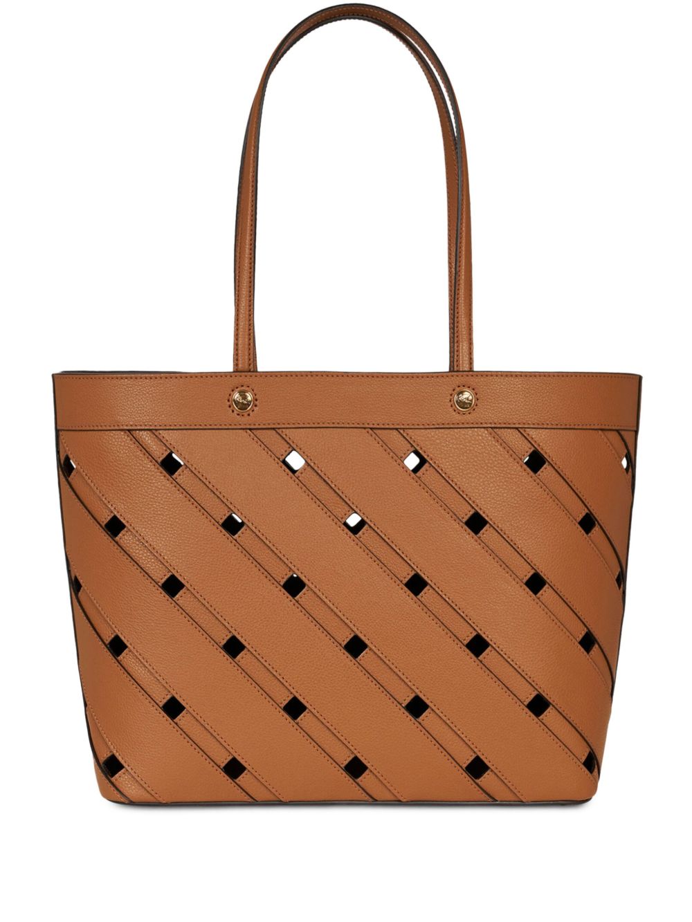 ETRO 中号编织手提包 - 褐色