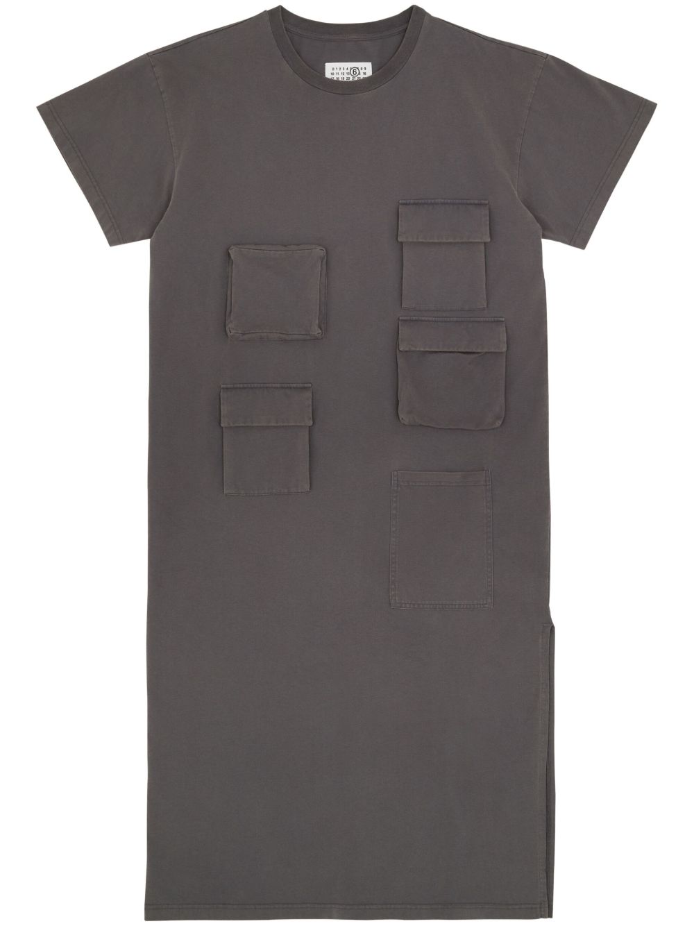 MM6 Maison Margiela 棉平纹针织中长连衣裙 - 灰色