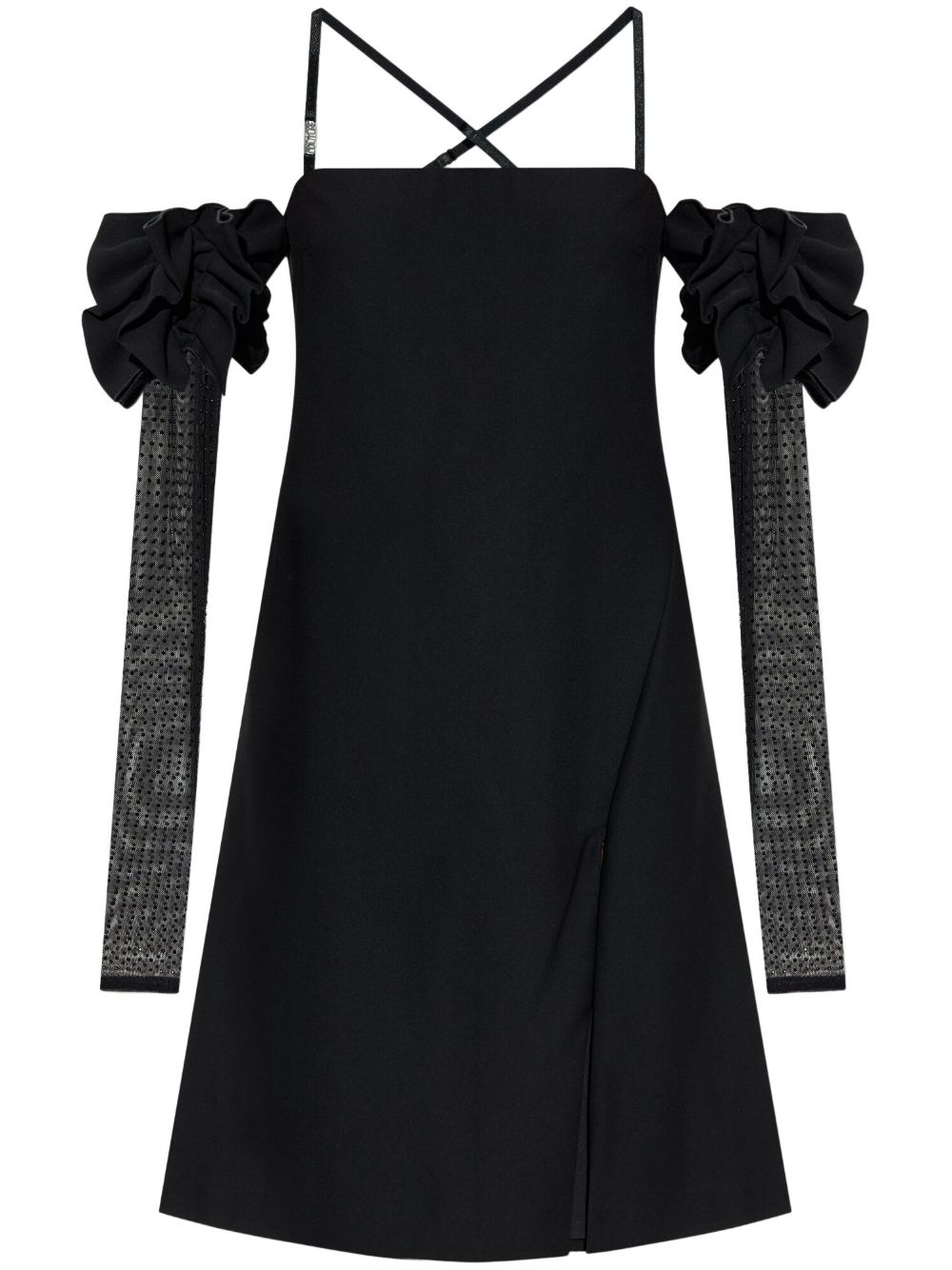 Versace Jeans Couture 露肩迷你连衣裙 - 黑色