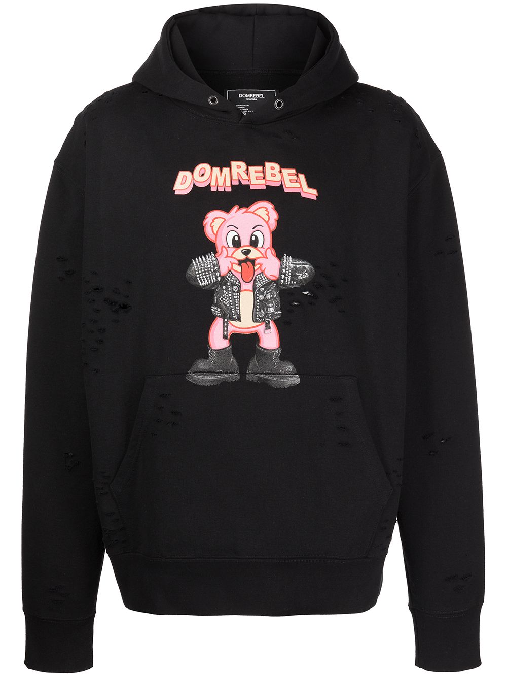 DOMREBEL Punk Bear 套头式连帽衫 - 黑色